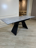 Кухонный раскладной стол "Хилтон", серый мрамор