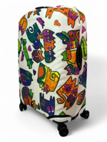 Чехол на чемодан 28", цвет белый/разноцветный, Коты