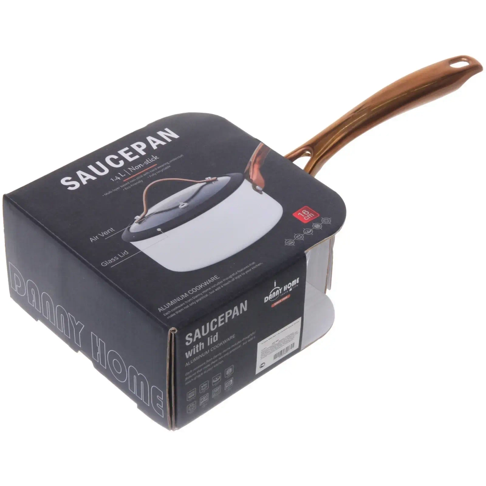 Сотейник «White Night» 1,4л, стеклянная крышка, 16*7,5см