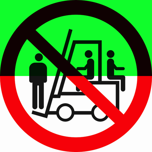 Р40 "Перевозка людей на погрузчике запрещена"