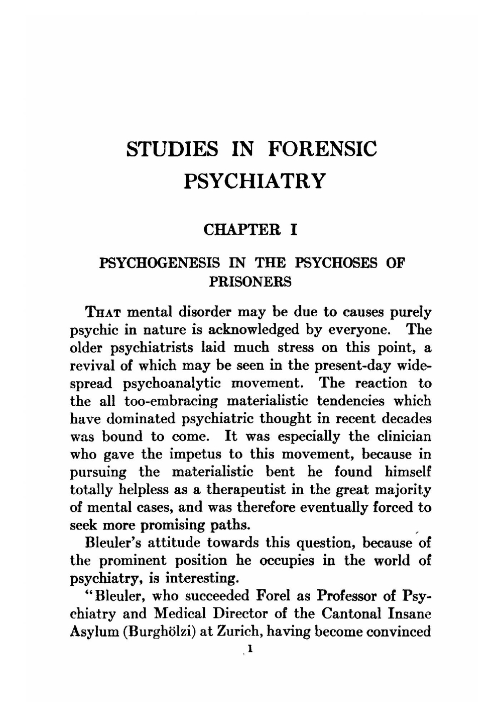 Studies in forensic psychiatry | Glueck Bernard