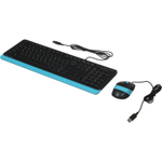 Комплект (клавиатура + мышь) A4Tech Fstyler F1010, черный/синий USB (мембранная)