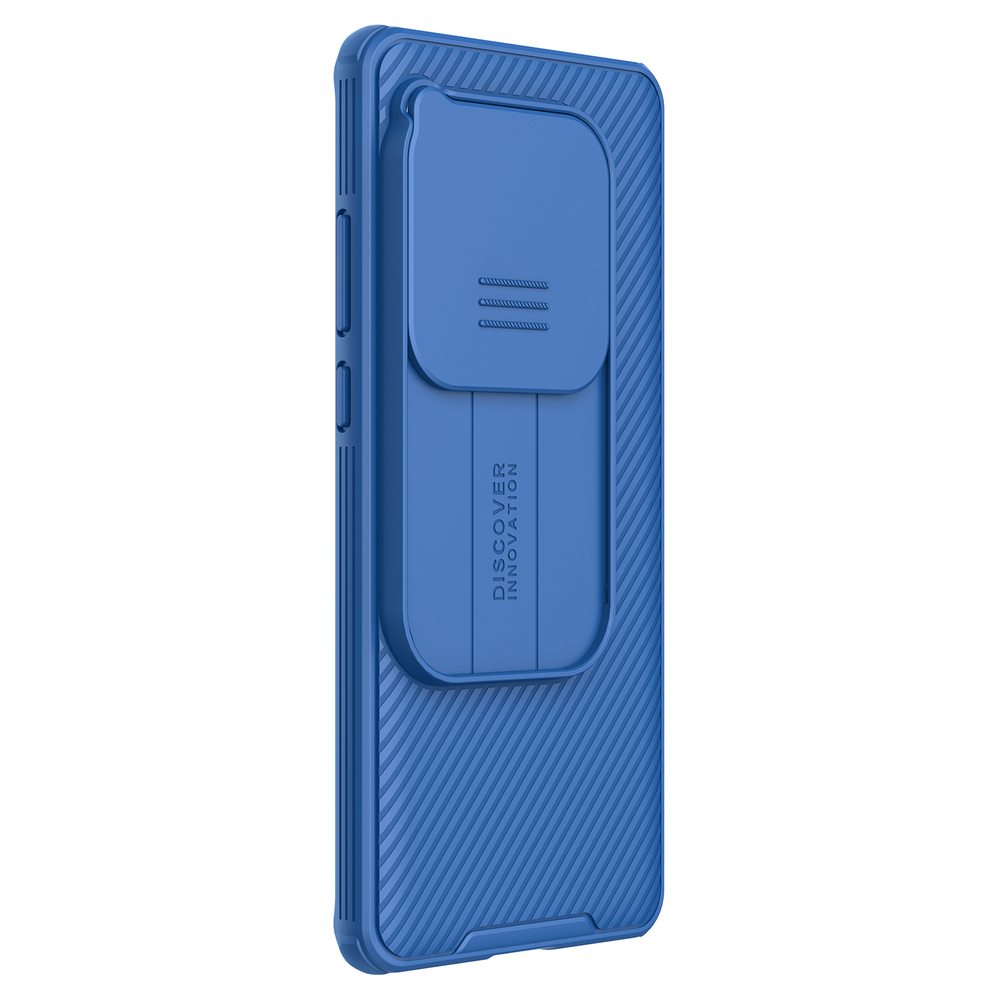 Чехол синего цвета с защитной шторкой для камеры от Nillkin на Oneplus 12, серия CamShield Pro Case