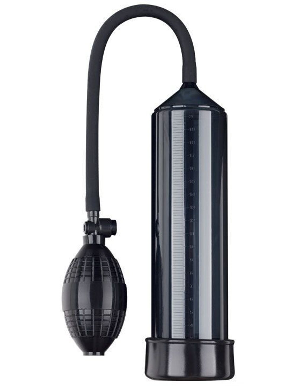 Чёрная вакуумная помпа Eroticon PUMP X1 с грушей (Цвет: черный)