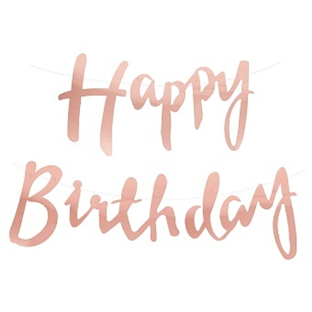 Гирлянда "Happy Birthday (курсив)", Розовый, 5 м