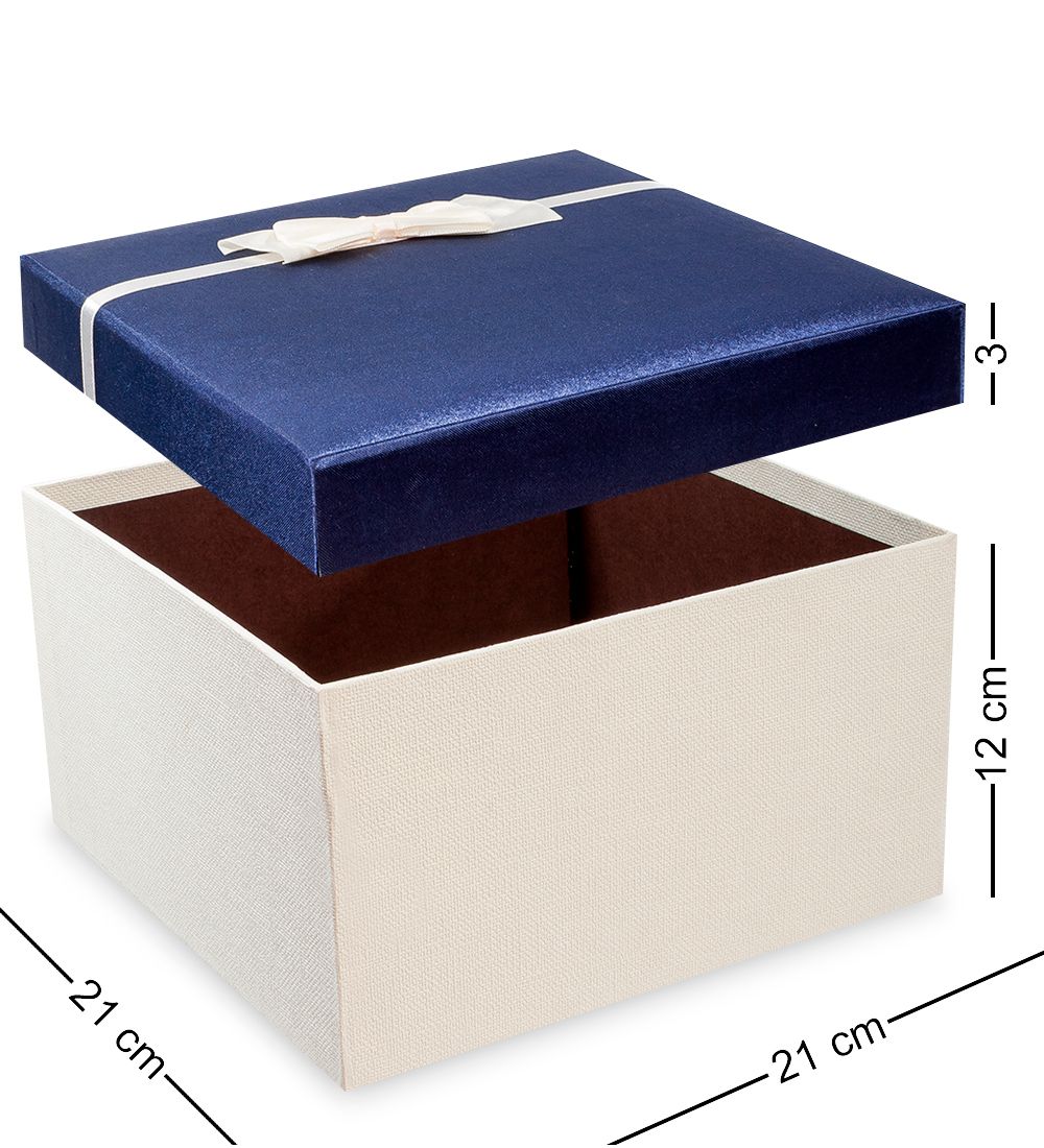 WF-39-B Набор коробок из 3шт «Прямоугольник» цв.бел./син.