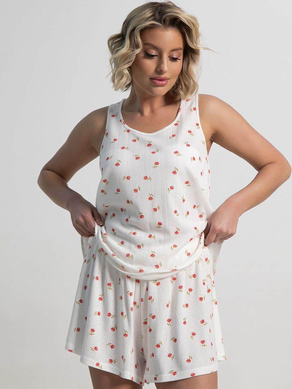 Костюм домашний с шортами Мила (белый) К15212-1М LT Collection