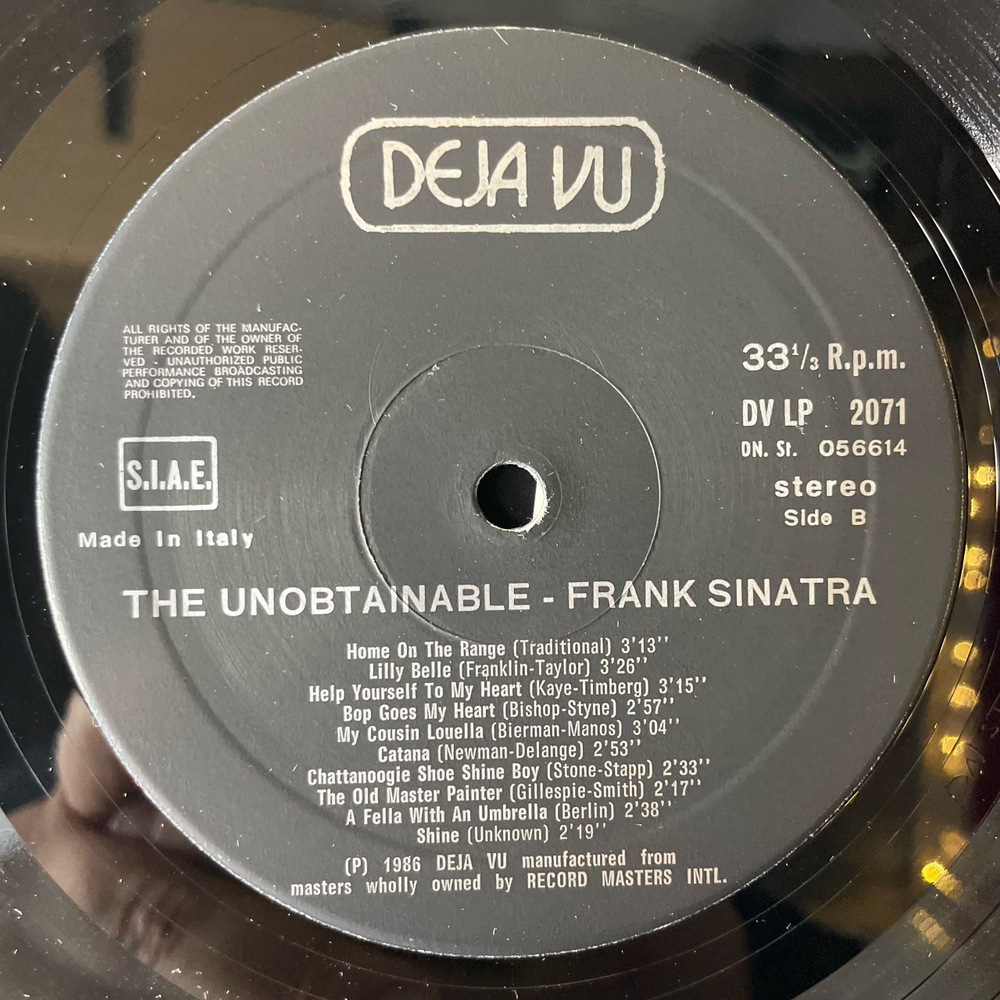 Винтажная виниловая пластинка LP Frank Sinatra The Unobtainable (Италия 1986)