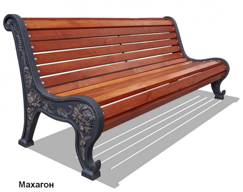 Скамейка чугунная Новый парк, Лиственница