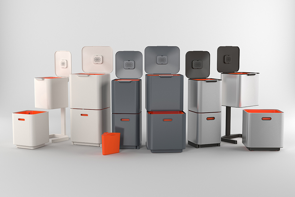 Контейнер для мусора с двумя баками totem max, 60 л, белый