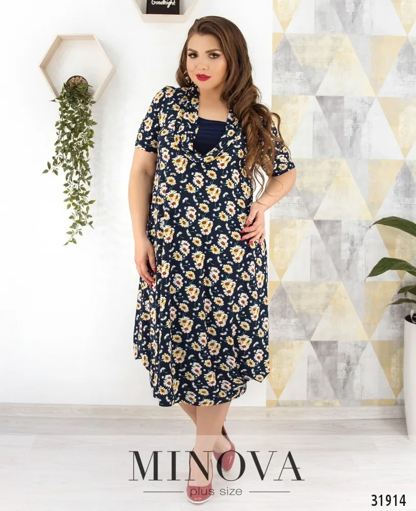 Платье 352-синий Minova