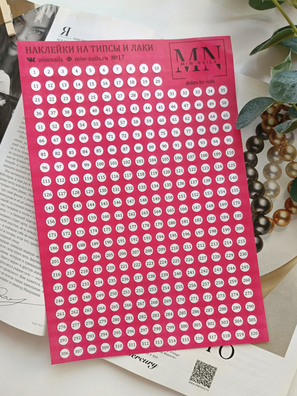 Наклейки на типсы и гель лаки MIW NAILS №17