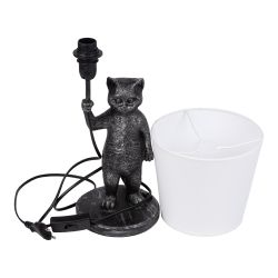 UML-B465 E14 SILVER Светильник настольный декоративный Кот. под лампу Е14. 40W. Механический выключатель. Серебристый. ТМ Uniel