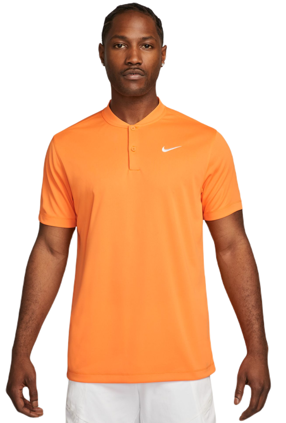 Мужское теннисное поло Nike Court Dri-Fit Blade Solid Polo - bright mandarin/white