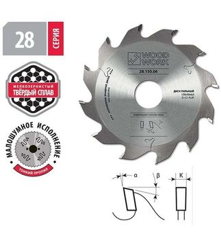 Диск пильный WOODWORK Профессионал 180x6/4.0x30 мм, Z=12 A=12 28.180.06