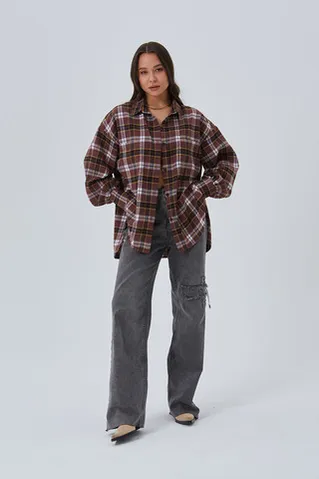 Рубашка из фланели шоколадного цвета