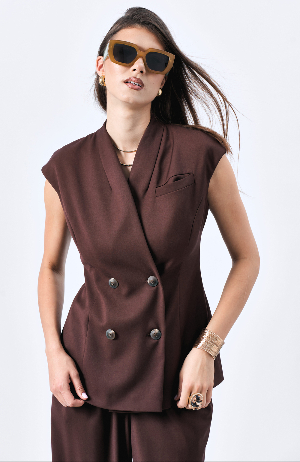 Жилет 1214 кофейный