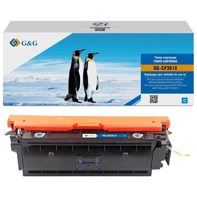 Картридж G&G, аналог HP CF361X (508X) для LaserJet M552/M553/M577 голубой (9.5k)