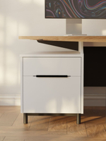 Стол компьютерный185х75х75, Ochensol, письменный, парящая столешница из массива сосны, белый, Dipriz