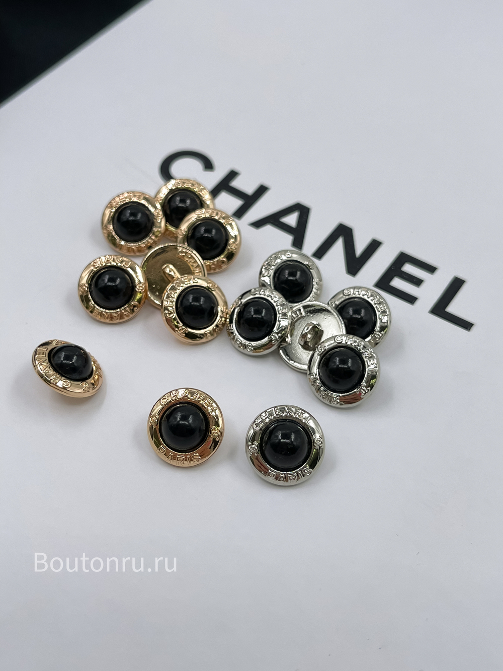 Пуговицы Шан. Жемчуг золото черные