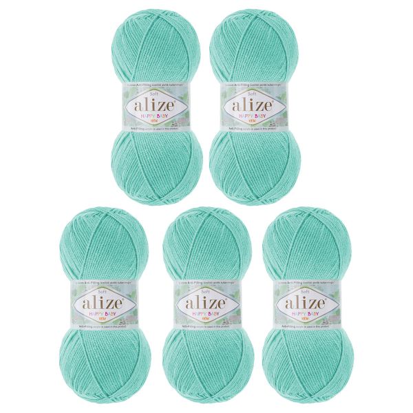 Пряжа Alize (Ализе) Happy Baby New / уп.5 мот. по 100 г, 320м, 19 водяная зелень