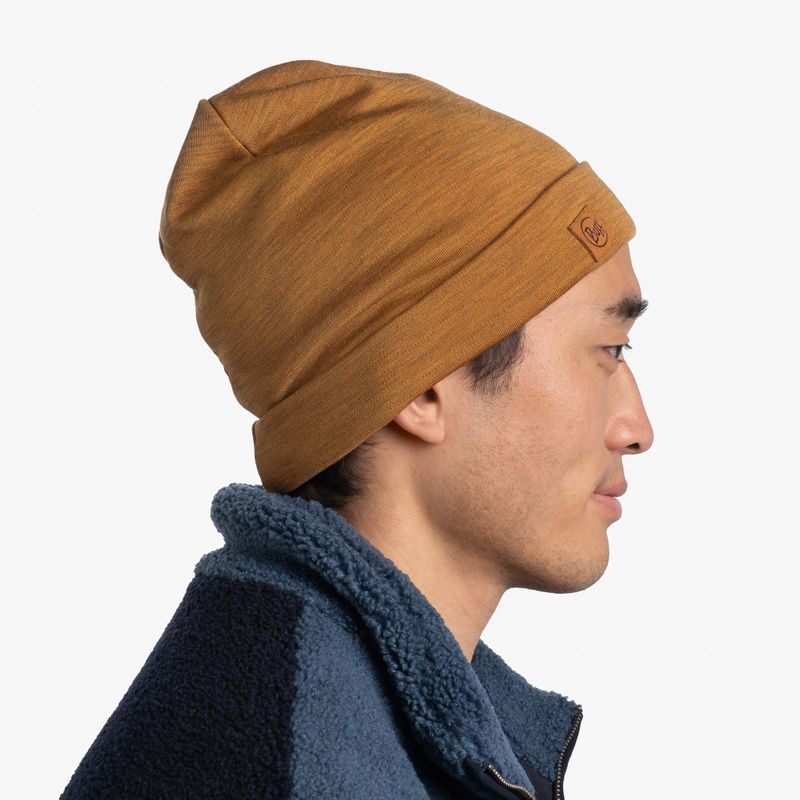 Теплая шерстяная шапка-бини Buff Hat Wool Heavyweight Solid Mustard Фото 9