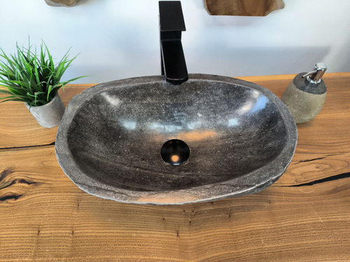 Раковина из речного камня RS-65780 46х30х15 из натурального камня