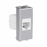 Компьютерная розетка RJ-45 без шторки модульная, кат.6А, "Avanti", "Закаленная сталь", 1 модуль