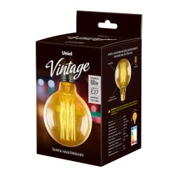 IL-V-G80-60-GOLDEN-E27 VW01 Лампа накаливания Vintage. Форма шар. Форма нити VW. Картон. ТМ Uniel