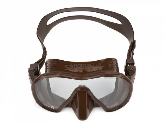 Набор маска+трубка в сумке Sargan Сталкер-Н коричневый/черный