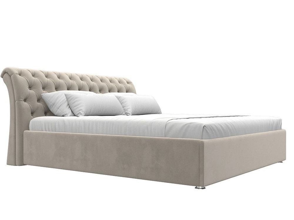 Кровать интерьерная Сицилия 180, Бежевый, Микровельвет, 120869