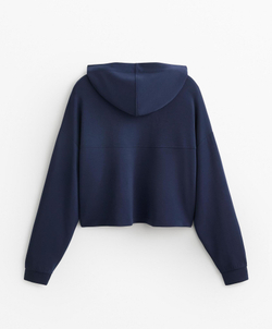 Oysho Толстовка мягкая на ощупь с перекрещивающимися шнурками и модалом, военно-морской