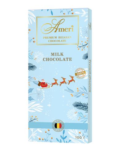 Молочный Шоколад Ameri в новогодней упаковке 100 г
