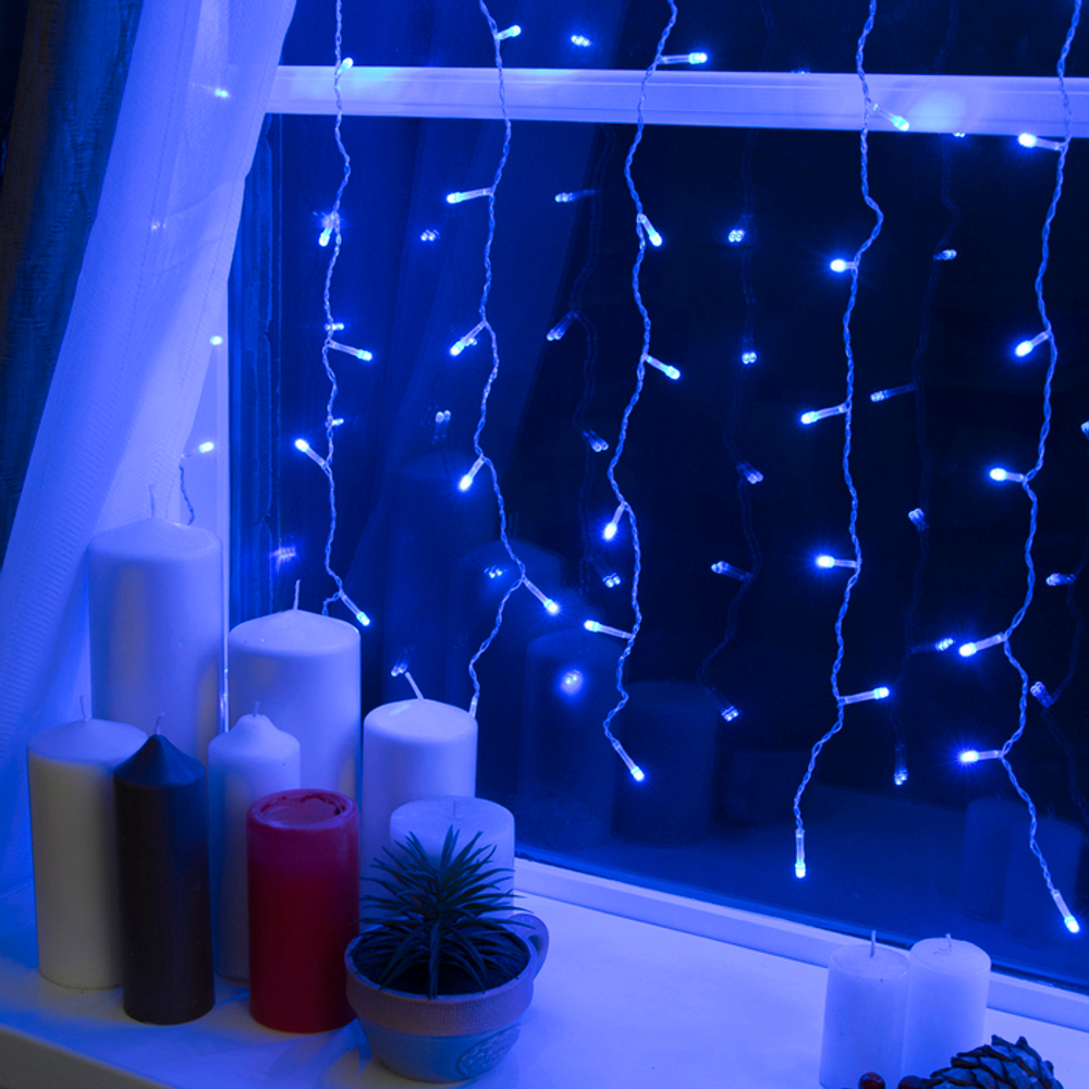 Гирлянда штора 2.0х2.0м Синий Rosh Blue240L п/п