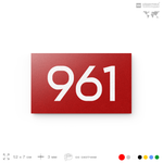 Номер на дверь 961, табличка на дверь для офиса, квартиры, кабинета, аудитории, склада, красная 120х70 мм, Айдентика Технолоджи