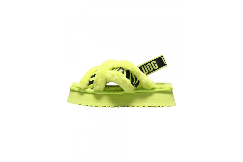UGG W Disco Cross Slide Animalia Key Lime