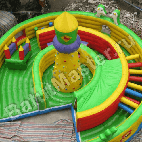 Надувная полоса препятствий "Мощный лабиринт" 20*10*6 м