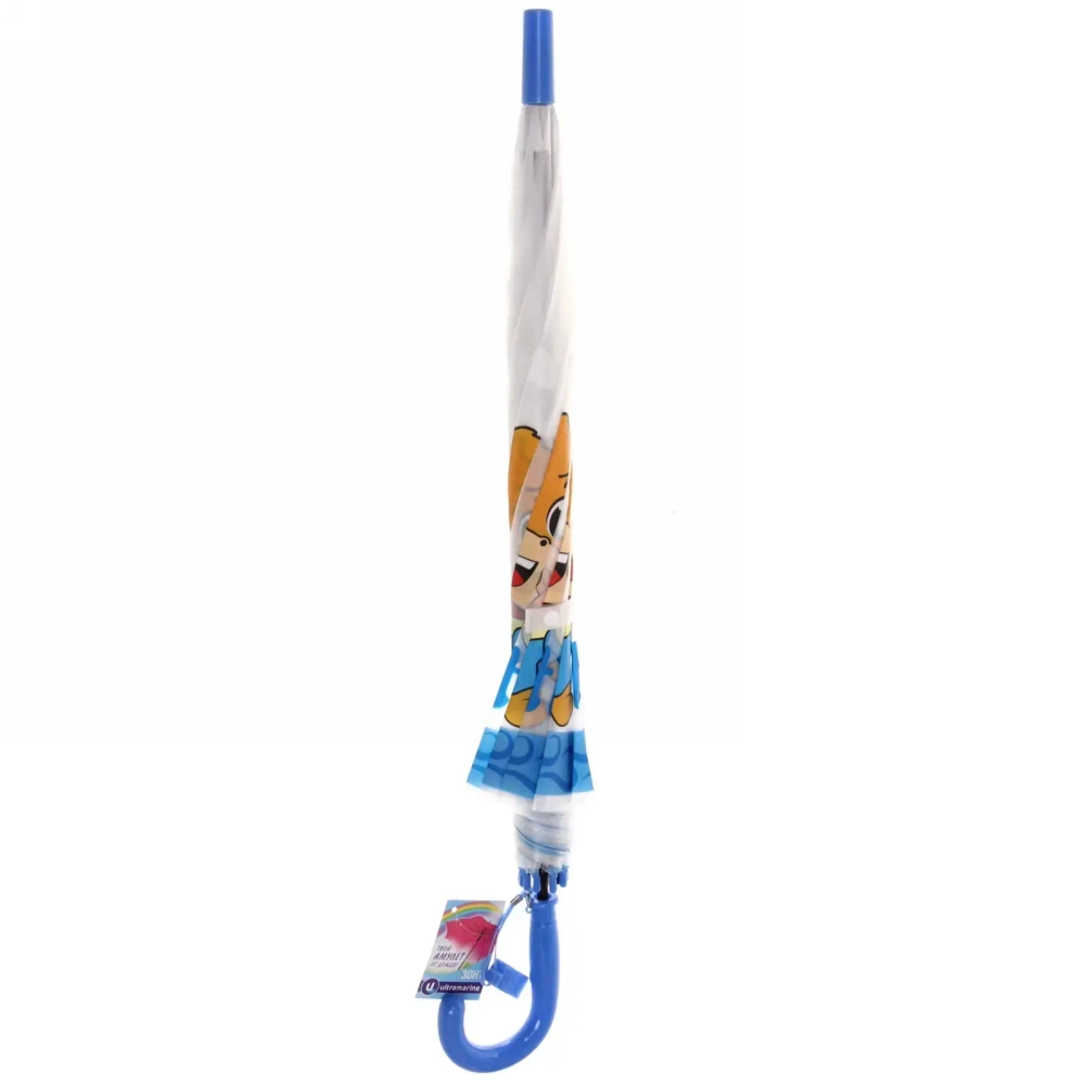 Зонт детский полуавтомат «Ultramarine - Весёлые зверята», микс 6 цветов, 8 спиц, d-98см, длина в слож. виде 65см