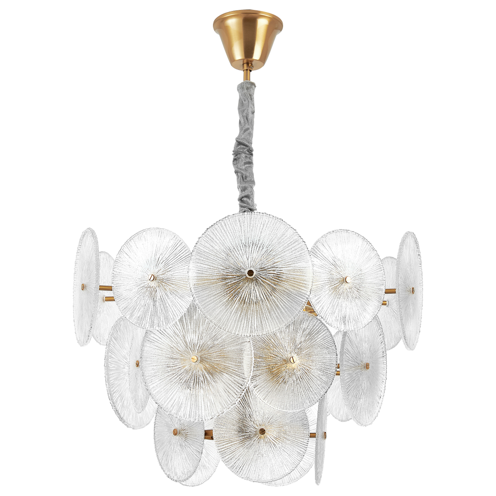 799083 Люстра RETRO 8х8W (led) E14 ЛАТУНЬ/ПРОЗРАЧНЫ