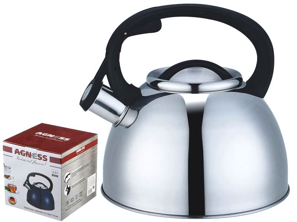 Чайник 2,5л со свистком нерж индукция