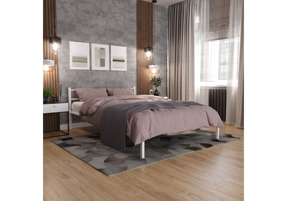 Полутораспальная кровать Фади 140х200 белая