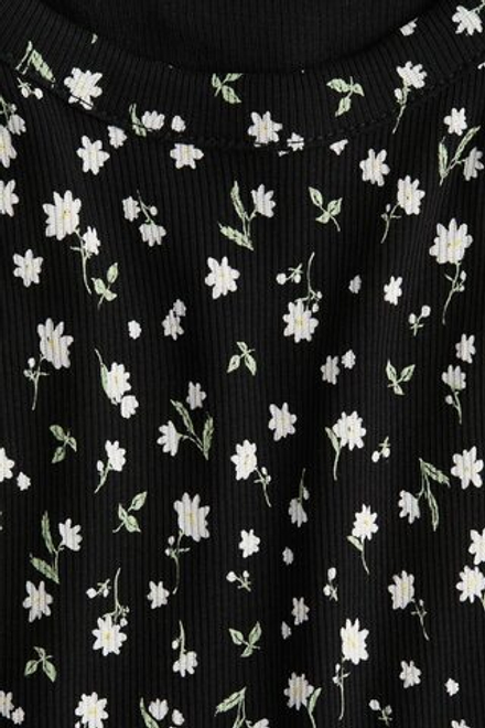 H&M Платье из хлопка в рубчика, черный