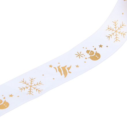 Лента для подарков новогодняя, 2,5 см x 2,7 м, полиэстер, арт.3, 6 диз.