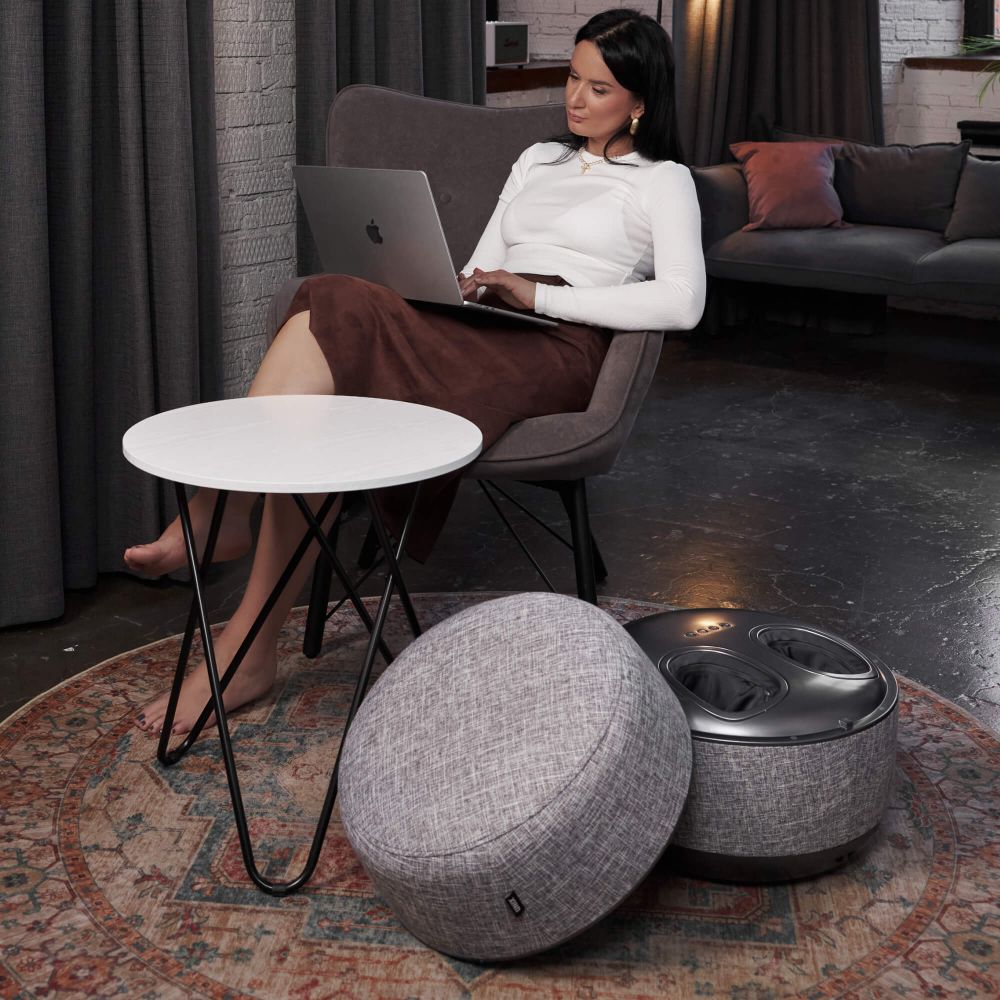 Массажер для ног 2в1 UNIX интерьерный пуф / Secret Pouf Grey