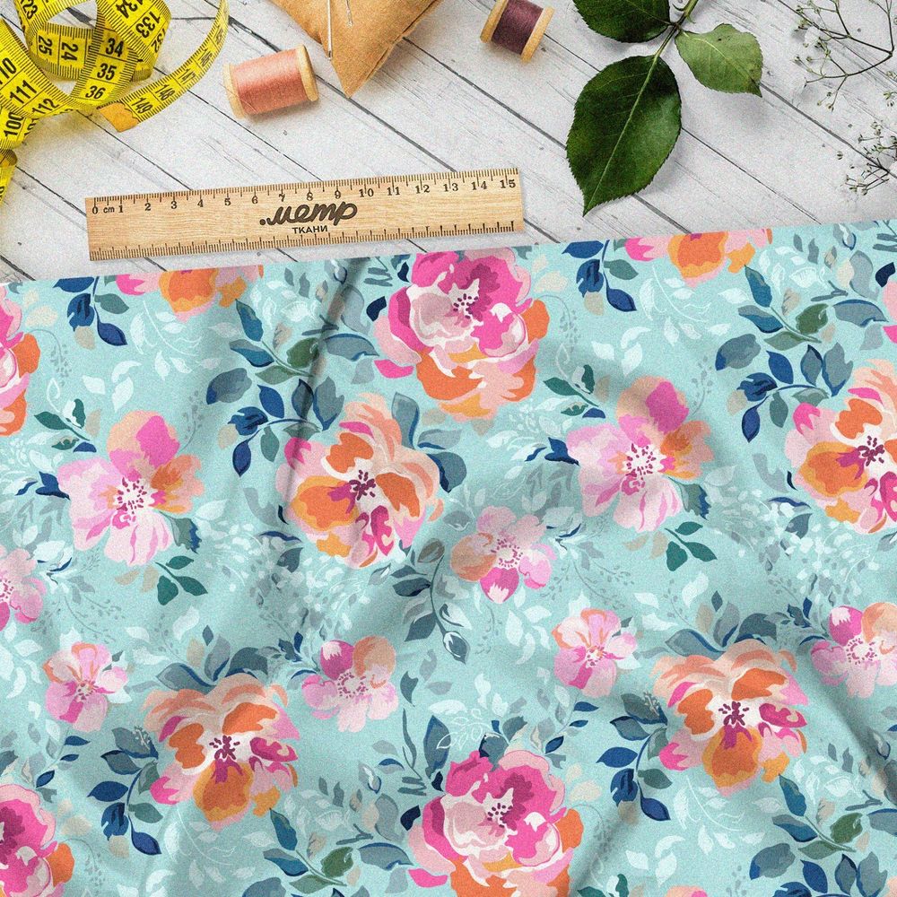 Ткань футер 2-х нитка аромат лета