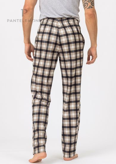 Брюки мужские Pantelemone PDB-164, клетка бежевая/черная