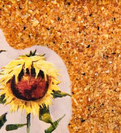 AMB-71/64 Картина «Подсолнухи» (с янтарной крошкой) дер.краш.рамка 21х30