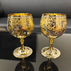 Набор бокалов для коньяка "Узорный" №5 (Златоуст) в подарочном футляре