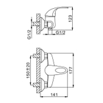 Смеситель для душа 40к F2003 FRAP (хром, латунь)