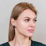 Серьги-пусеты Fiore Luna Сфера SHELL AE02913-1 BW/S